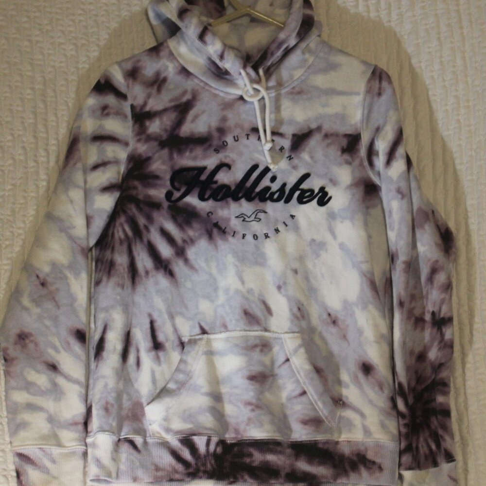 HOODIE Hollister Southern Cal Pastel Blue Purple Tie-Dye Unisex Womens Med NWOT